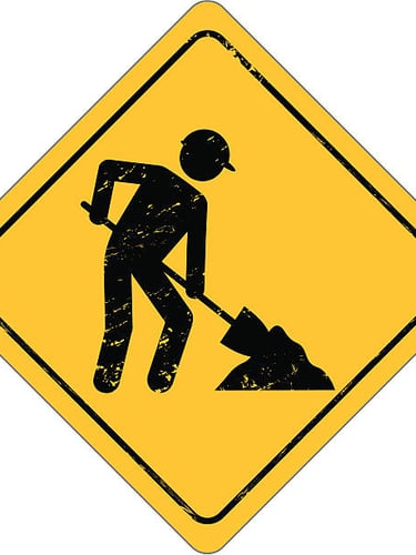 Construction work sign
