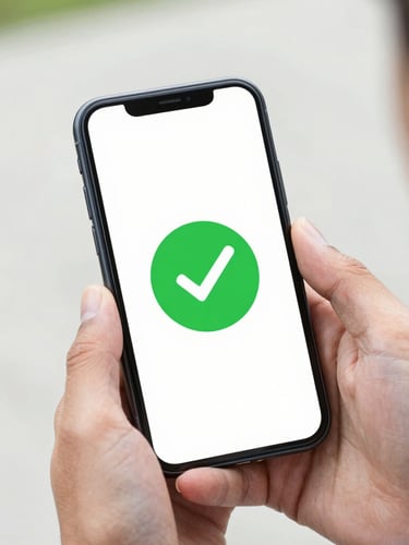A close-up of hands holding a smartphone displaying a secure Pix payment screen with a green checkmark, bright clean lighting