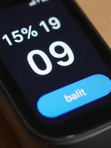 Extreme close-up of a high-fidelity mobile habit tracker interface, sharp typography, electric blue toggle buttons on a dark screen.