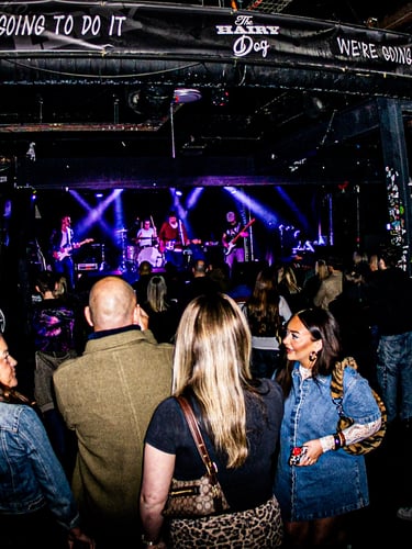 The Hairy Dog venue filled with fans at a high-energy indie music event
