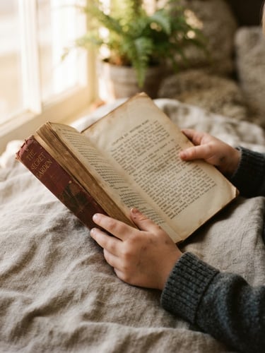 Child reading a classic book.