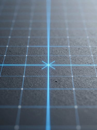 Extreme close-up of a digital vector grid with perfectly aligned coordinates, sharp directional key lights, electric blue accents on a cool gray background