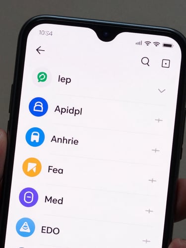 Extreme close-up of a flagship Android device screen displaying a highly legible, high-contrast interface designed for accessibility, held by hands under clean studio lighting.
