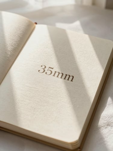 Overhead flat-lay of a textured linen journal page with elegant serif printing, soft morning window light, warm cream tones, 35mm