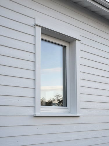Premium timber window frame with external protective cladding, clean joinery
