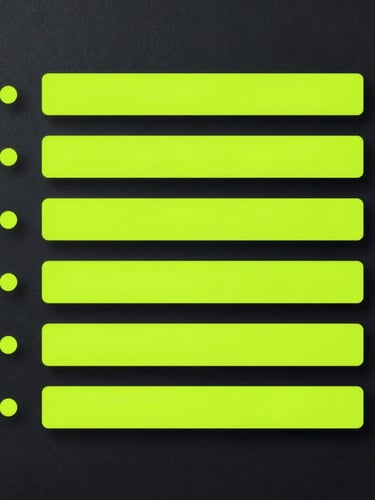 Top-down orthographic vector interface mockup displaying nested component states with electric lime highlights, dark slate background, portrait aspect ratio