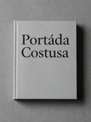 Portada de libro minimalista con fondo gris ceniza y tipografía clásica, de alta costura editorial.