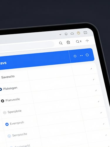 A high-fidelity browser mockup of a modern SaaS dashboard, sharp clean grid lines, electric blue data highlights, clinical white interface on a dark clinical background, ultra-close-up.