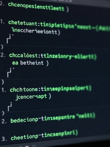 Macro shot of clean code blocks on a dark monitor, glowing emerald green syntax highlighting, shallow depth of field, technical minimalism