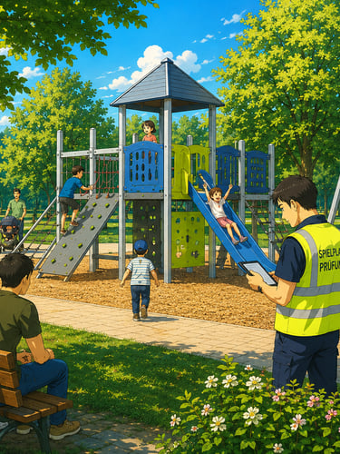 Spielpalazkontrolleur bei der Kontrolle 