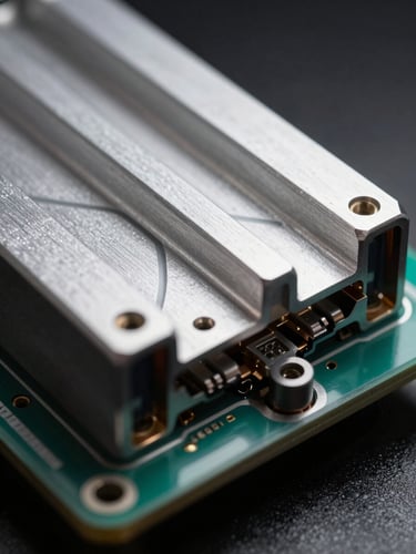Extreme macro close-up of a Nexus battery module mounted in a test fixture, right-side bleed, cold LED studio lighting casting hard shadows across precisely machined aluminium cell housings, liquid cooling channels visible as dark recessed lines, high-contrast black background with cyan ambient reflections on the module surface, sharp technical detail across the full frame