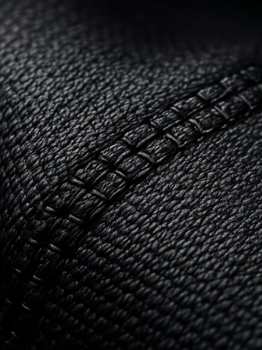 Extreme macro shot of high-performance technical fabric weave, sharp stitching details under dramatic high-contrast athletic studio lighting, deep charcoal tones, 35mm lens