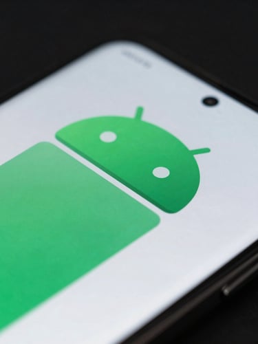 Extreme close-up of a premium Android device displaying a fluid custom UI transition with electric green accents, dark studio lighting