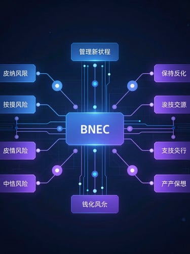 Sleek editorial photograph of a complex system architecture diagram overlaid with subtle electronic blue and lavender light trails, sharp focus.