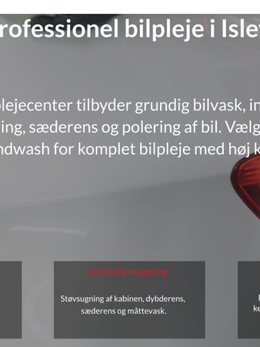 Modern Islev Bilpleje website created with Hostinger Website Builder