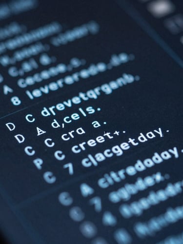 Macro lens close-up of a dark digital user interface on a high-contrast screen, soft ambient blue glow, sharp monospace typography, editorial tech photography.