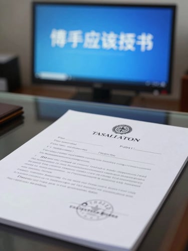 High-contrast close-up of a signed legal contract with a corporate seal, sitting on a dark glass desk, illuminated by the cold blue glow of a digital billboard in the background.