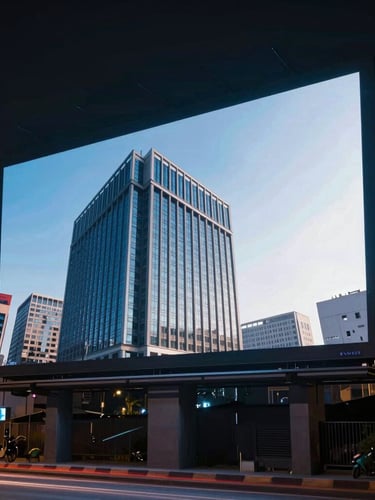 High-contrast night photograph of a massive digital billboard in Lahore, Pakistan. A sharp corporate advertisement glows vividly against a dark, moody urban background with soft light trails.