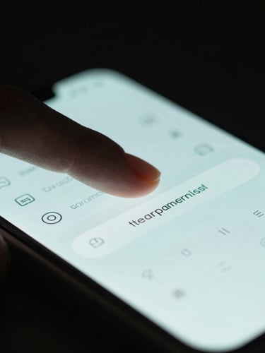 Extreme close-up macro shot of a finger interacting with a highly polished custom Android UI screen, soft mint rim lighting, moody dark studio setting, shallow depth of field