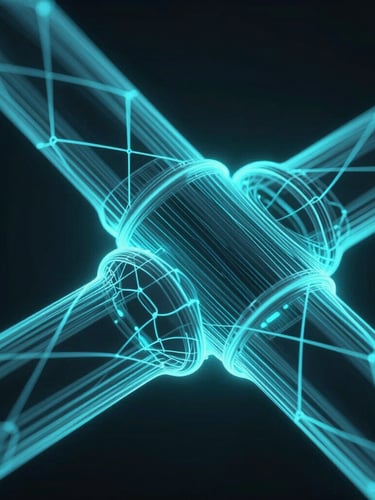 Extreme close-up of a generative 3D structural wireframe joint, glowing cool cyan stress lines, deep obsidian background, ultra-sharp details, 35mm lens
