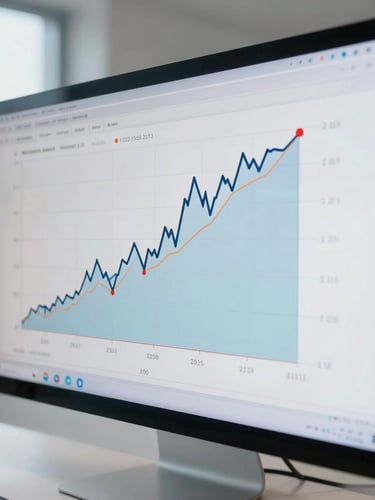 Macro close-up of a high-fidelity vector chart displaying asset allocation splits, cool crisp daylight reflecting off a modern glass screen, clean minimalist workspace background