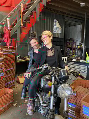 Les Simone au garage, tournage clip Marcia Roll