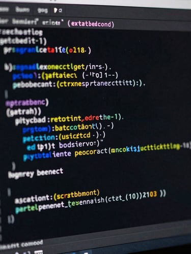 Macro shot of a clean, syntax-highlighted code block in an IDE, showcasing Python backend logic under low-key moody studio lighting.