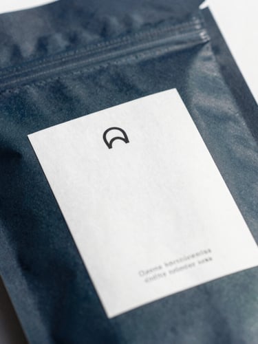 Macro close-up of high-end apparel packaging with clean minimalist labeling, cool natural daylight, high-contrast shadows, 35mm lens