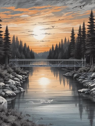 identity shift visual metaphor / pathway crossing from old self to new self