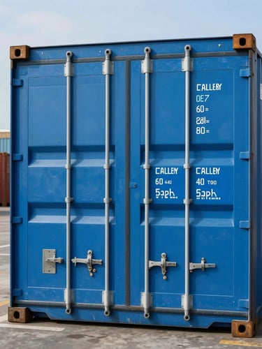 Primer plano de un contenedor refrigerado de exportación con indicadores digitales de temperatura activa en azul brillante, fondo de puerto industrial diurno.