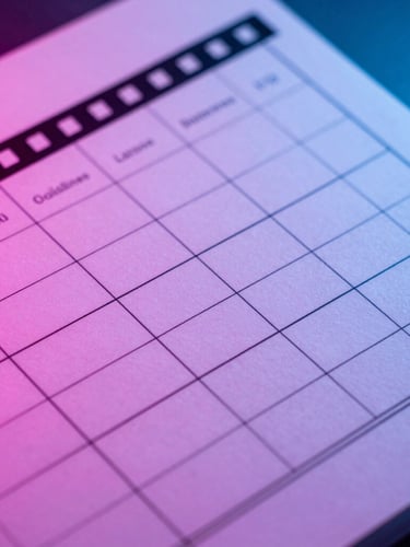 Dynamic close-up of a brand guidelines manual, high-contrast studio lighting with neon pink and blue backlights, sharp focus on vector grids, 35mm film style
