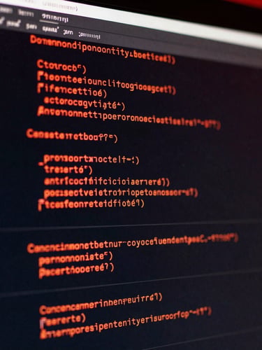 macro shot of a high-tech computer screen displaying raw hex code and ECU file transfer progress, dark moody atmosphere with red ambient lighting, high contrast metallic textures, 35mm