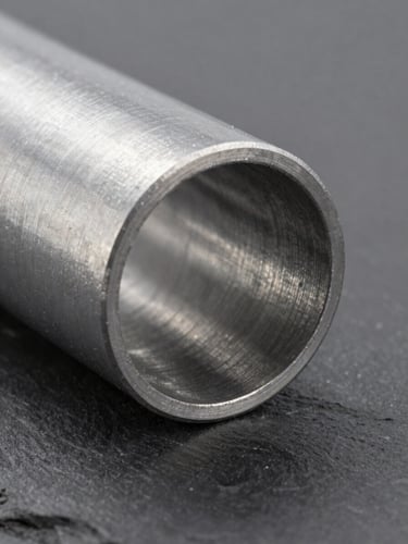 Macro studio close-up of a steel pipe bend cutaway showing the internal vortex chamber pocket, sharp technical lighting, industrial slate background.