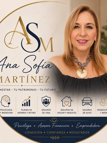 Ana Sofía Martínez, asesora financiera y psicóloga que ofrece seguros de vida y planes de jubilación