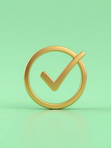 Selo de garantia de 7 dias, dourado e verde, com um ícone de check-mark, em fundo limpo e minimalista, iluminação de estúdio clara, detalhes nítidos.