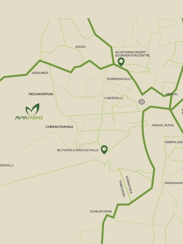 Avya Farms Bangalore location map