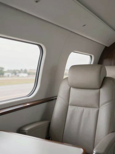 Interior close-up of a clean, spacious passenger cabin of a modern private hire vehicle, soft natural light through the window, sharp focus.