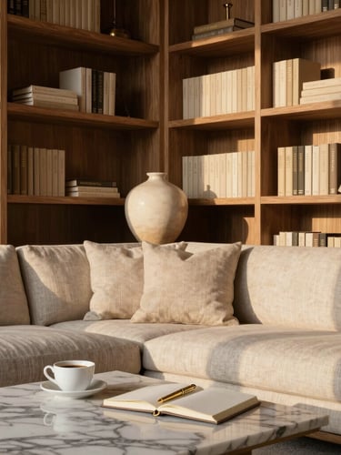 Minimalist architectural detail of a warm travertine stone arch, soft shadows, quiet luxury aesthetic, warm beige tones, editorial photography