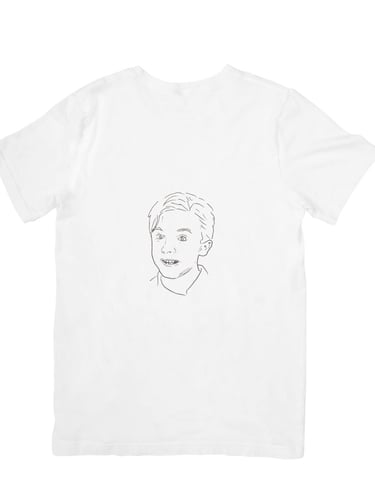T-shirt enfant épais bio personnalisé avec portrait stylisé simple