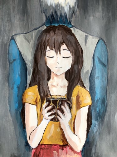 Jūros Jordan piešinys, panaudotas pirmos dalies viršeliui.