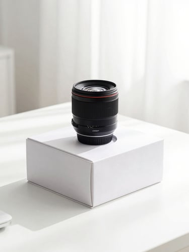 bright high-key product photography, soft natural daylight, a modern minimalist desk setup with a curated tech gadget being unboxed, clean background, 35mm lens