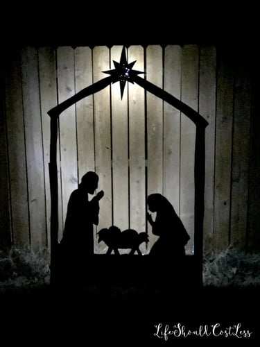 backlighting for outdoor Nativity