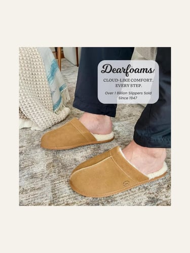 Dearfoams Men's Bradford Genuine Suede House Shoe Scuff Slipper Chestnut2 