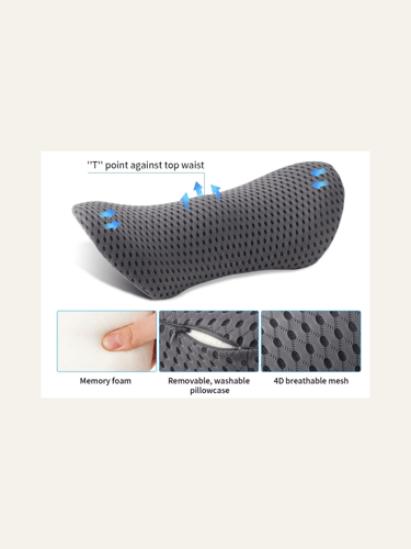 picture of a grey lumbar pillow