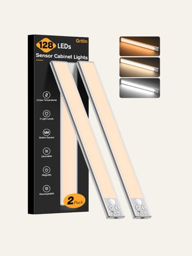 Gritin 14.7inch Under Cabinet Lighting Silver