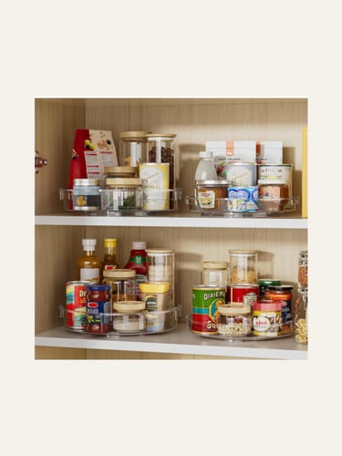 LAMU 4 Pack Lazy Susan Organizer Clear