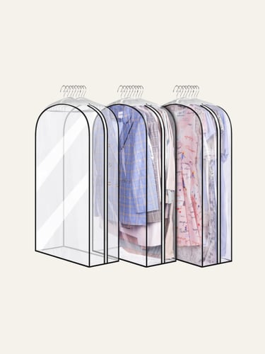 MISSLO 10 Gusseted All Clear Garment Bags for Hanging Clothes 3 Packs 40 - Clear 