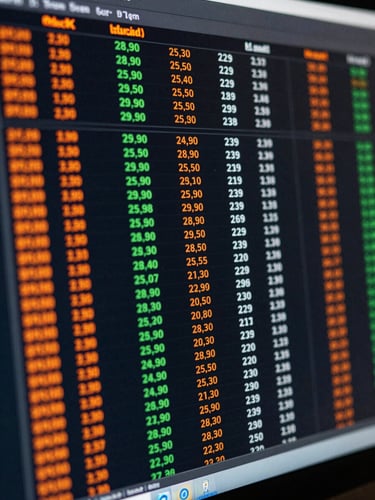 Macro shot of a financial terminal interface displaying complex multi-touch attribution data, high contrast, sharp focus, signal orange accents on a dark screen