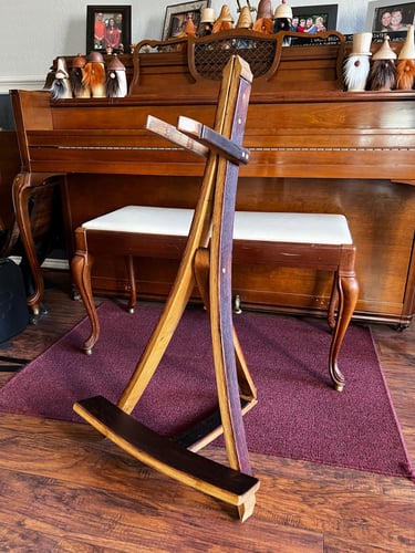 barrel stave guitar stand