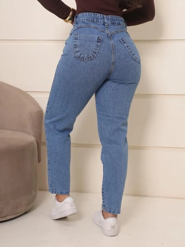 Calça Jeans Mom Feminina Cintura Alta Conforto E Estilo